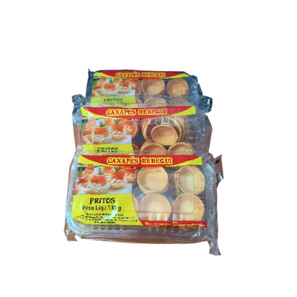 Kit Canapes Rebequi 130 gr 3 Pct C/Aproximadamente 129 Unds em Oferta na Shopee