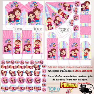 Kit de Lembrancinhas Personalizadas com 170/85 itens  TEMA: MARIA CLARA E JP - Envio rápido em Oferta na Shopee