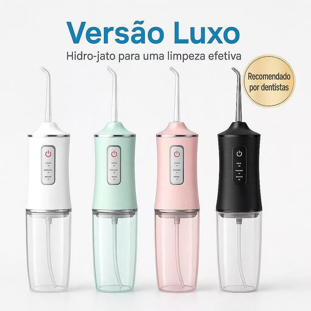 Irrigador dental oral portátil recarregável USB 220ml Limpador de bico poderoso para cuidados bucais