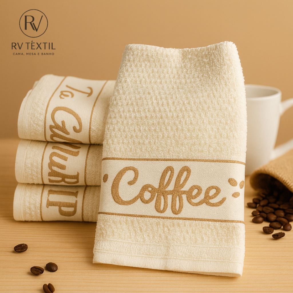 KIT 5 PANOS DE COPA JACQUARD FELPUDO 100% ALGODÅO 45X60cm