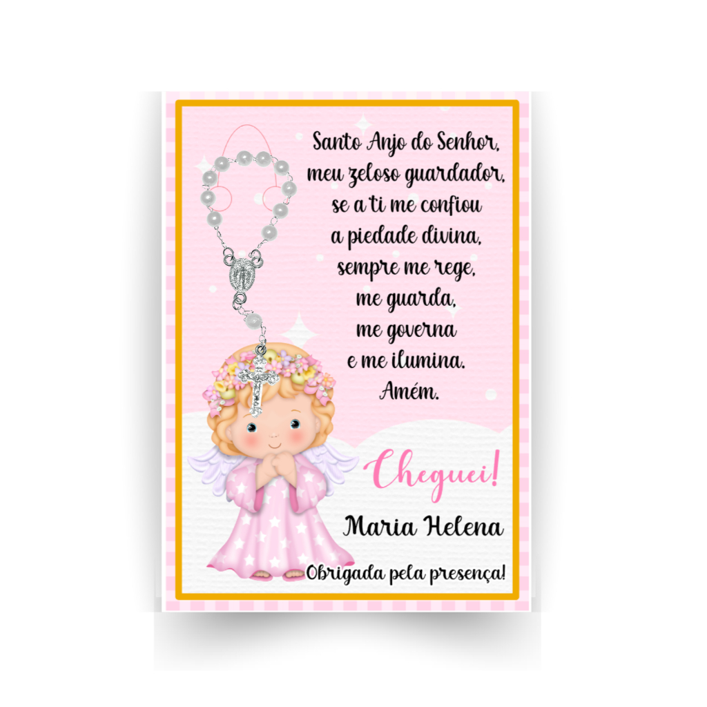 Tag porta mini terço para Maternidade, Boas Vindas, Nascimento | Lembrancinhas, Festa, Religioso | NÃO ACOMPANHA O TERÇO