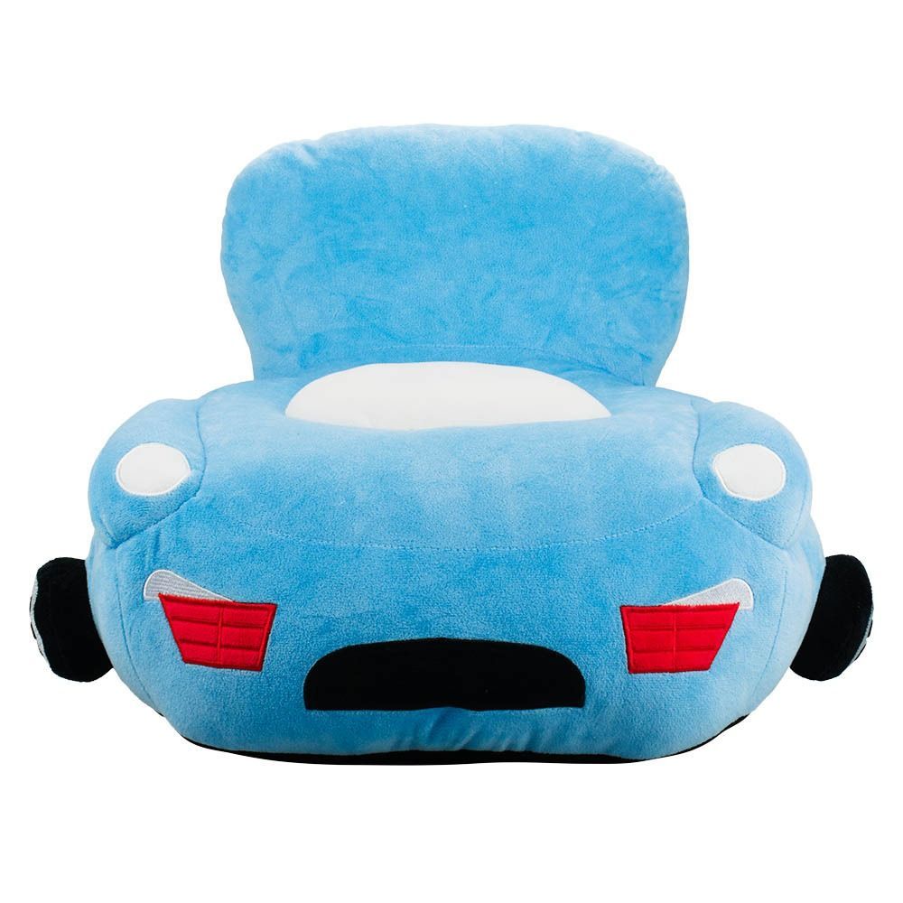 Puff Infantil Mini Poltrona Formato Carro Azul Vermelho 33x45x46cm - Pelúcia