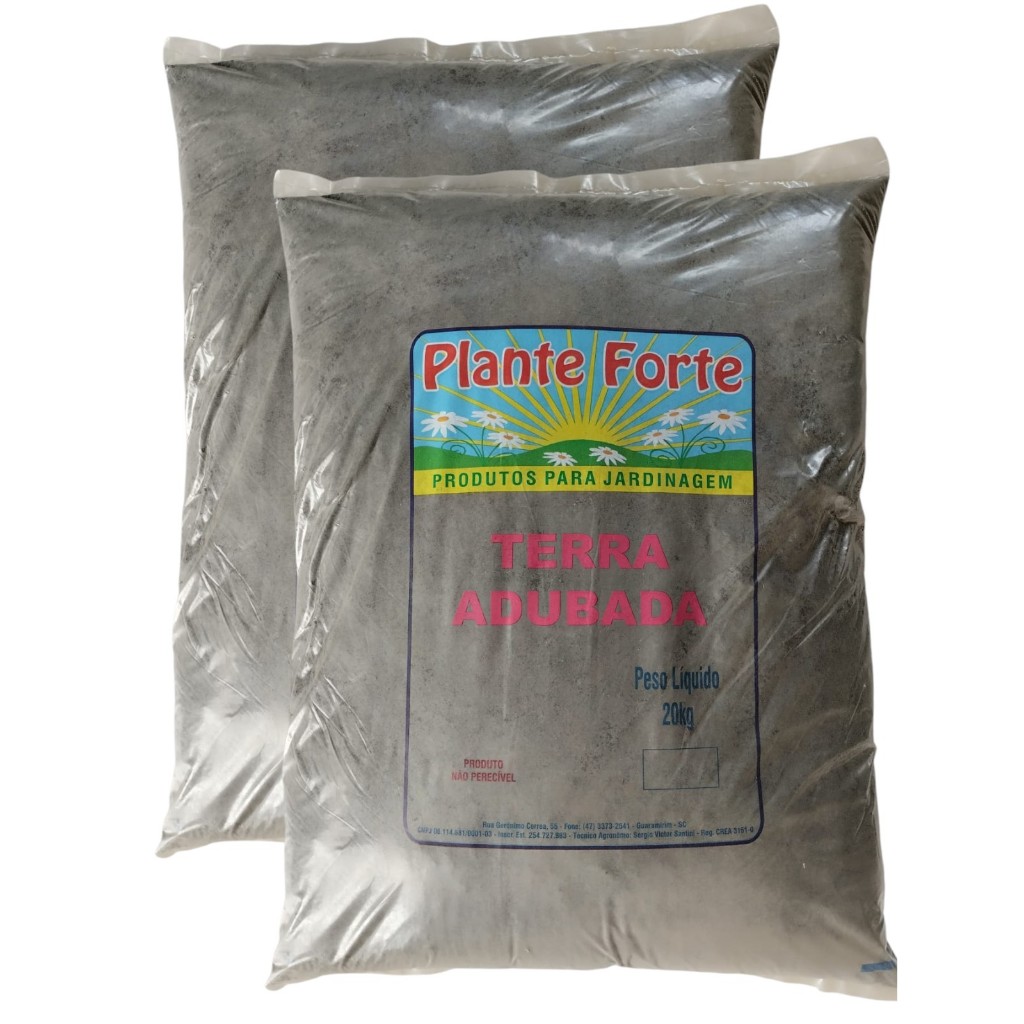 Terra Adubada Enriquecida 100% Natural - PACOTE DE 20KG – Solo Fértil | Ideal para Plantas, Hortas e Jardins
