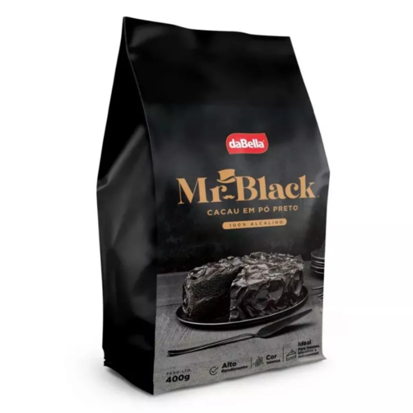 Cacau em Pó Preto / Black Dabella (100% Cacau Alcalino) 400g