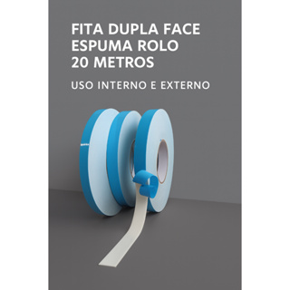 Fita Dupla Face Espuma Extra Forte Rolo 20 Metros em Oferta na Shopee