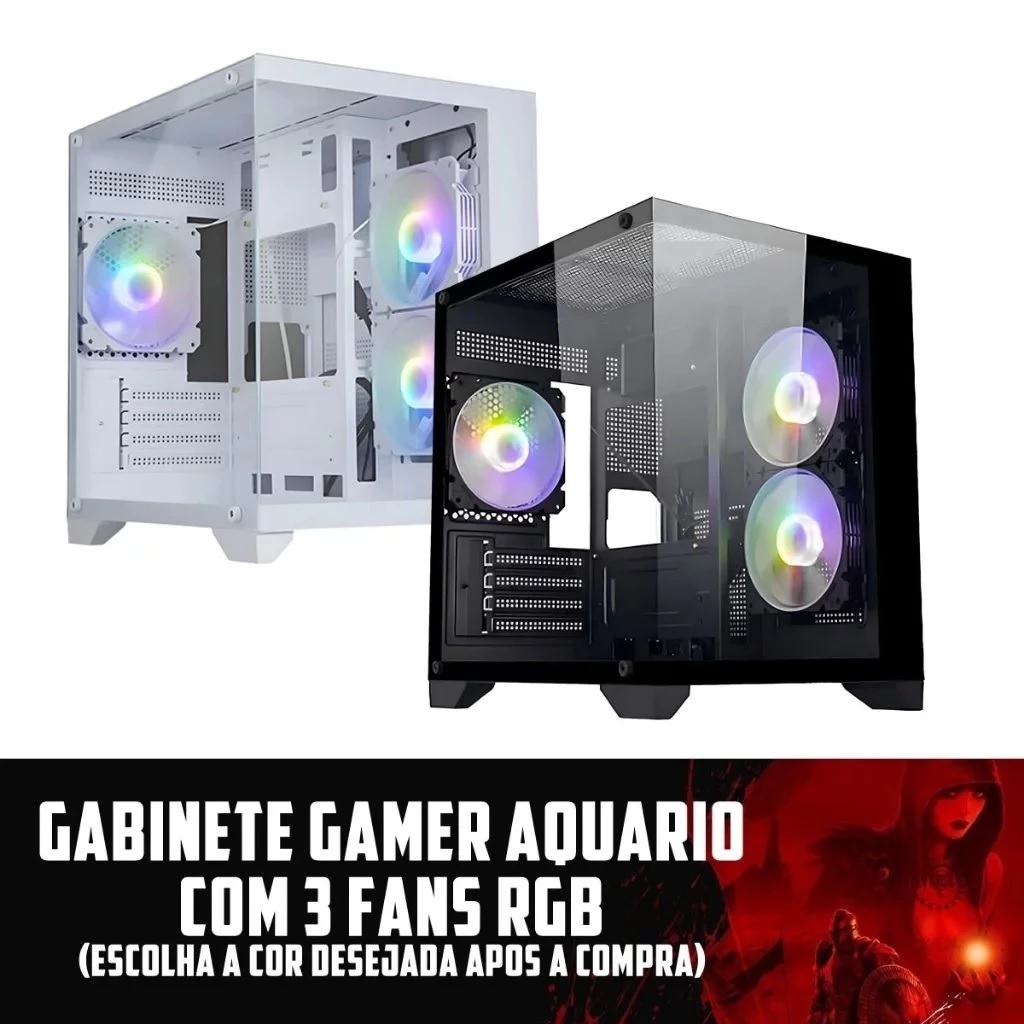 PC Gamer AMD Ryzen 7 5700G, B550M-K, 32GB DDR4, SSD NVMe 1TB, Fonte 600W, Gabine