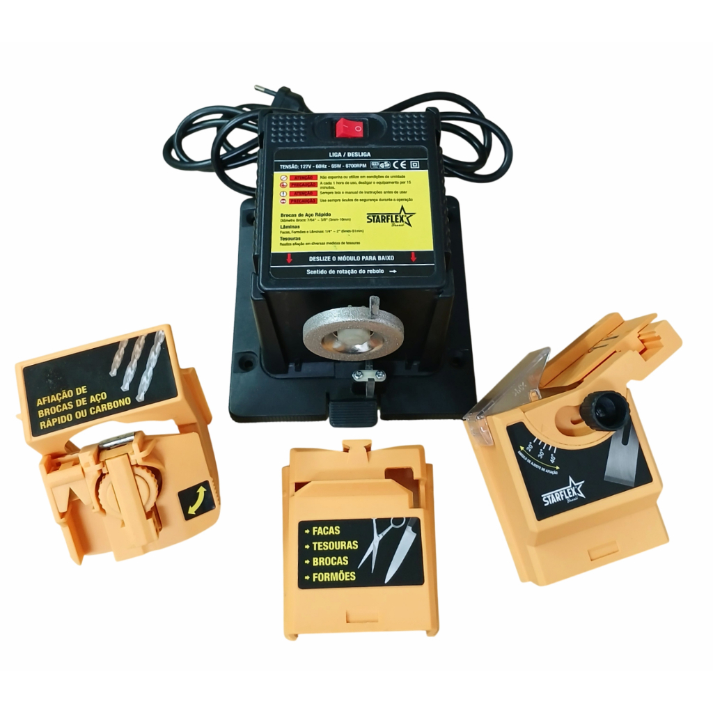 Multi Afiador Broca Faca Tesoura Formão Mas100 Starflex 127v Amarelo - Ref. 2537 (Usado)