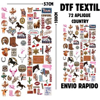 Aplique Country Termocolante Para Jeans ,Calça Camiseta Jaqueta DTF Textil Arquivo PRonto 72 Unidades Promoção em Oferta na Shopee