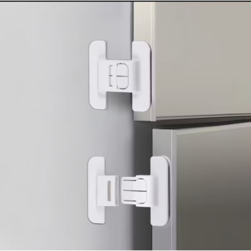 Kit 2 Trava de segurança para bebês geladeira armários colável