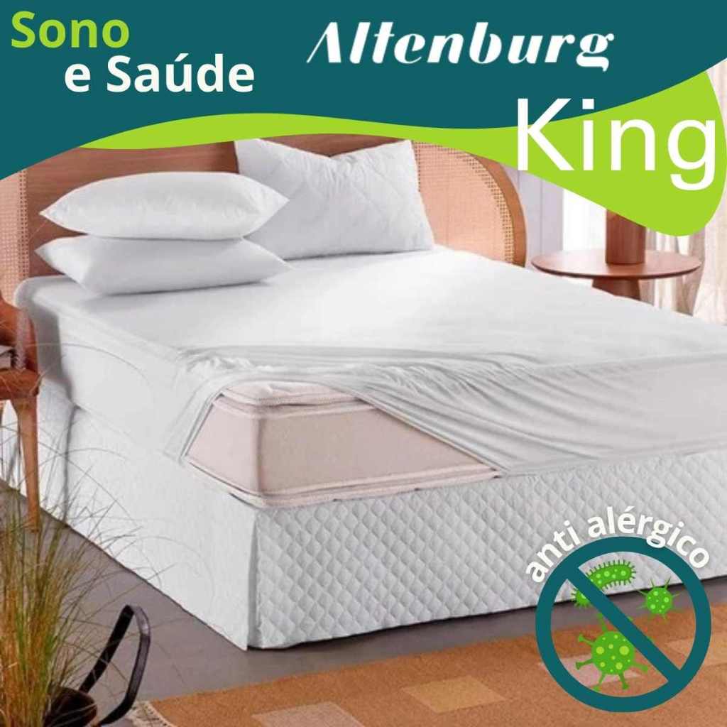 Protetor Colchão King Altenburg Sono e Saúde Impermeável Branco Capa Antiácaro Antimicrobiana
