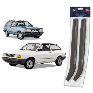 CALHA DE PORTA VW GOL/ VOYAGE/ PARATI/ SAVEIRO 80/87 PLASTICA COM FRISO ALUMINIO NATURAL (O PAR) NSN 305