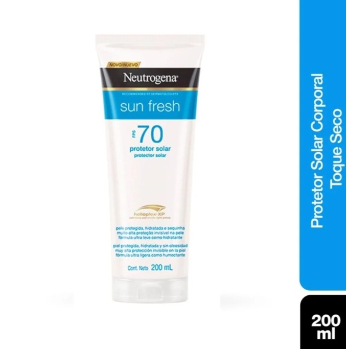 Protetor Solar Corporal Loção FPS 70 Neutrogena Sun Fresh 200ml