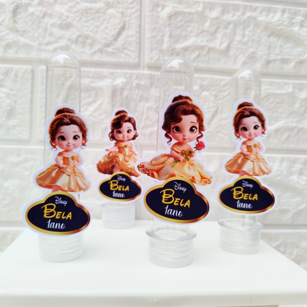 APLIQUE PERSONALIZADO PARA TUBE BELA E FERA  BABY CUTE PRINCESA / TAGS LEMBRANCINHA PARA ANIVERSARIO