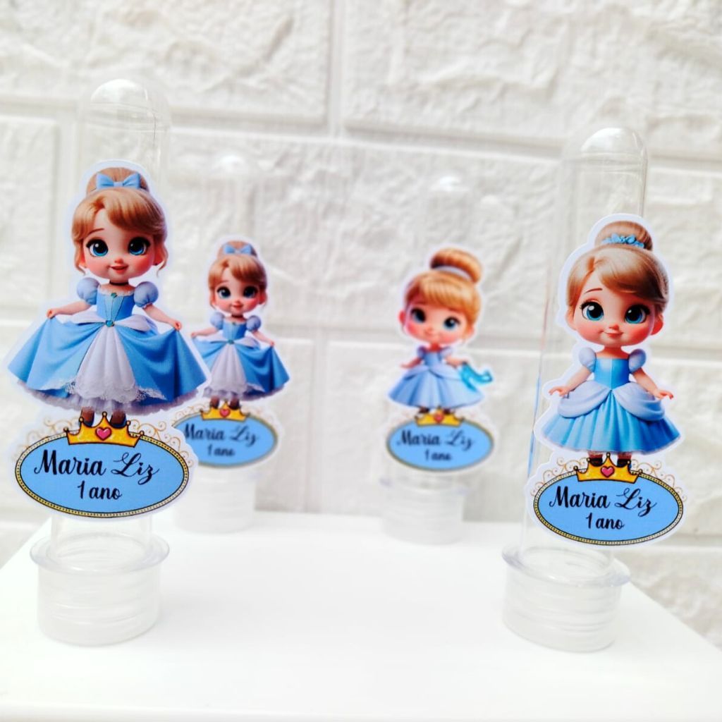 APLIQUE PERSONALIZADO PARA TUBE CINDERELA BABY PRINCESA CUTE /LEMBRANCINHA PARA ANIVERSARIO TAGS