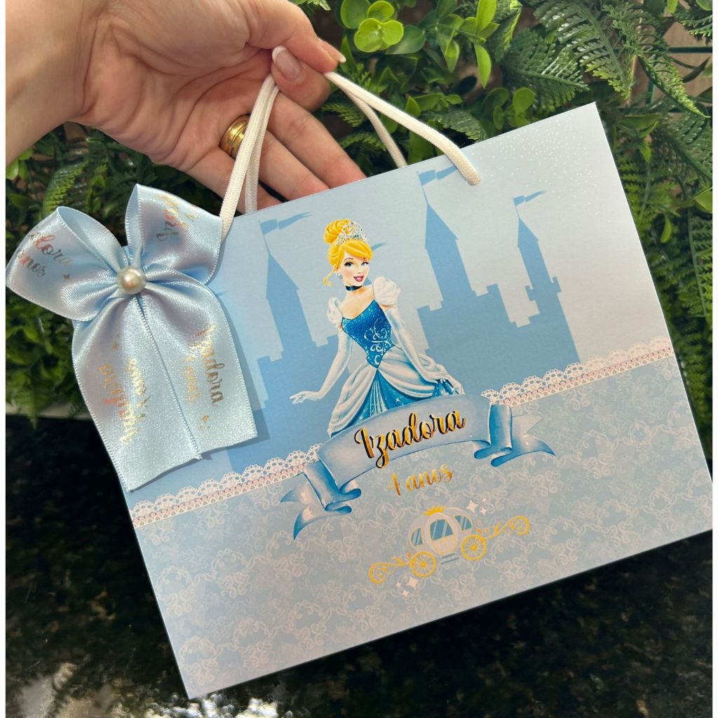 Sacolinha Surpresa Personalizada Cinderela | Lembrancinhas | Festa Aniversário | Lancheirinha