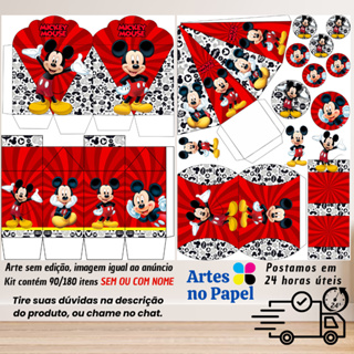 Mickey Kit de Lembrancinhas com 180/90 Itens SEM/COM NOME em Oferta na Shopee