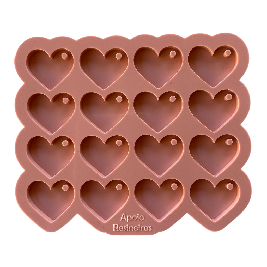Molde de Silicone para Resina - MINI Coração com Furo - (1,9cm x 2,2cm). em Oferta na Shopee