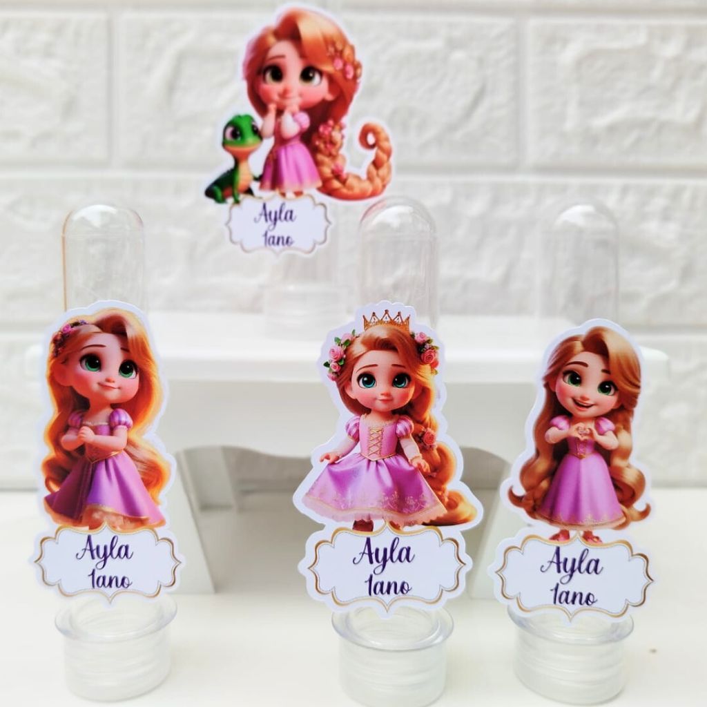 APLIQUE PERSONALIZADO PARA TUBE RAPUNZEL BABY CUTE PRINCESA / TAGS LEMBRANCINHA PARA ANIVERSARIO