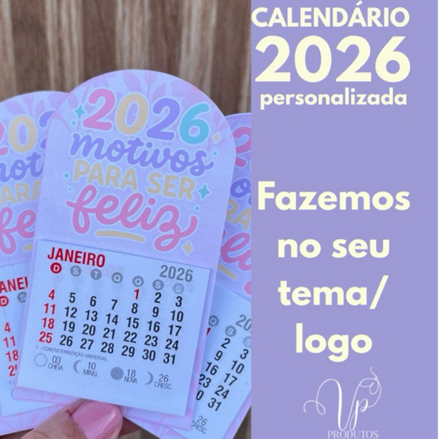 Calendário 2026 ima de geladeira personalizado - mimo para clientes  produzimos com logo ou tema