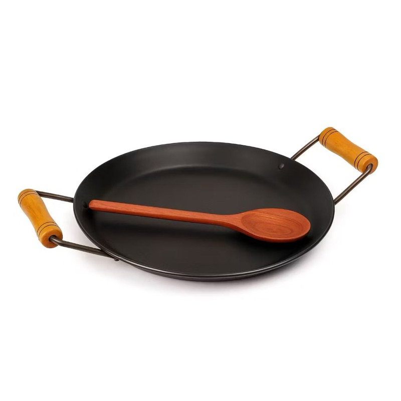 Disco Tacho Arado Panela Frigideira Chapa Bifeteira Aço Carbono + Colher de Madeira