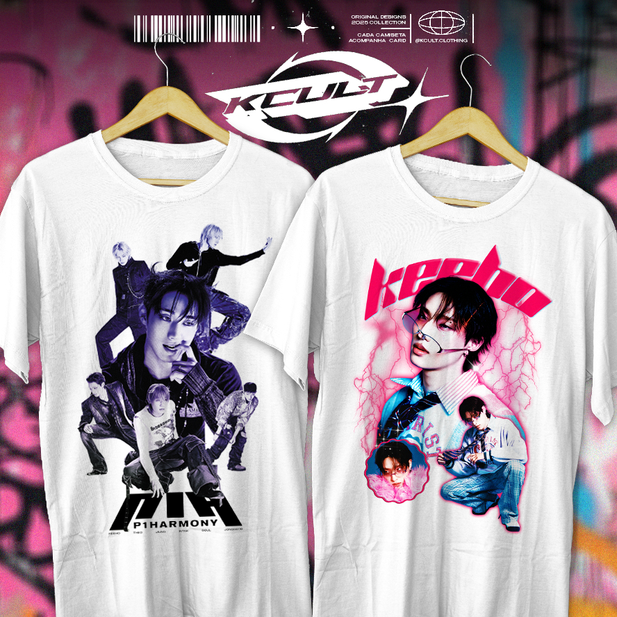 Camiseta Unissex 'KEEHO' P1Harmony 'DUH!' Kpop Y2k Aesthetic em Oferta na Shopee