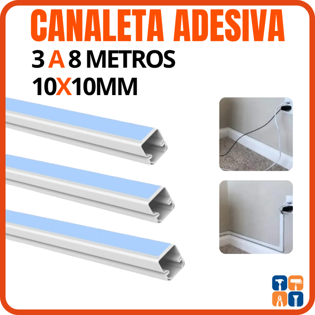 Canaleta 10 x 10mm Organizador de Fios Canaleta Adesiva Emenda e Cotovelo Esconde Fio Cabo em Oferta na Shopee