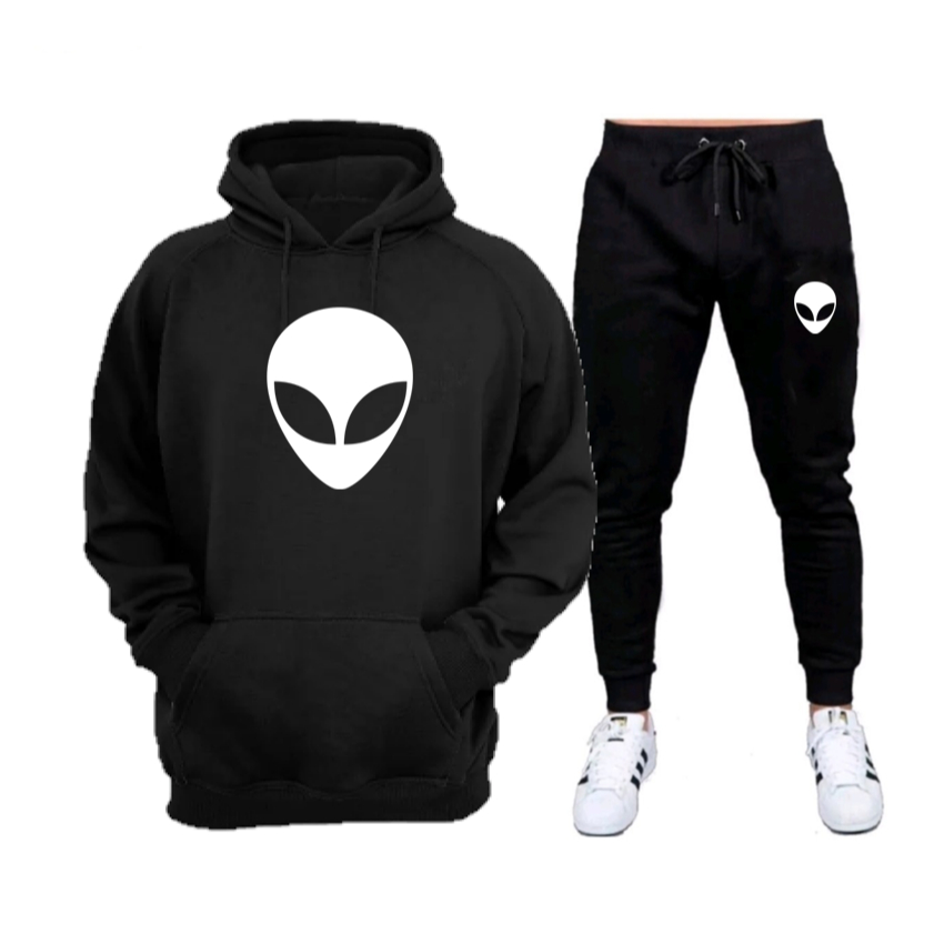 Conjunto Moletom Flanelada Alien Grey Super Confortavél De Alta Qualidade