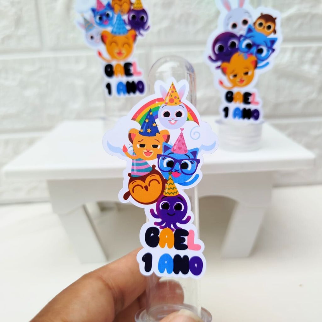 APLIQUE PERSONALIZADO PARA TUBETE BOLOFOFOS/ TAGS/ LEMBRANCINHAS PARA ANIVERSARIO
