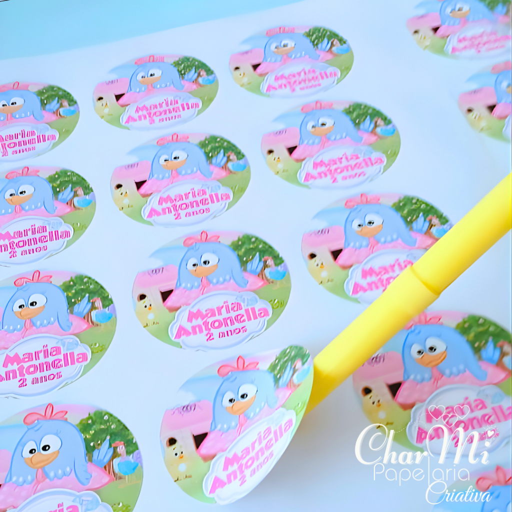 Adesivos personalizados e recortados 5x5cm  para Lembrancinhas - Pirulitos - Latinhas - Caixinhas
