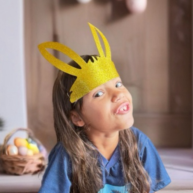 Máscara TIARA GLITTER  Coelho com elástico, festas infantil aniversário em Oferta na Shopee