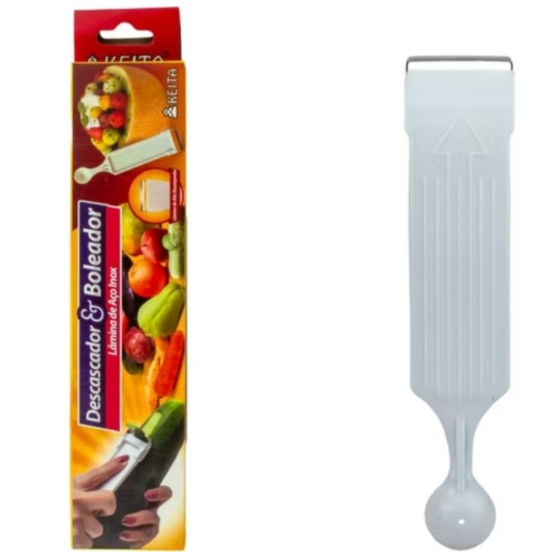 Descascador Furador Boleador Frutas Legumes 2 Em 1