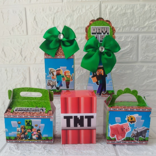 KIT FESTA PERSONALIZADA MINECRAFT/LEMBRANCINHAS/MIMOS/ANIVERSÁRIO/MESVERSÁRIO/FESTA INFANTIL
