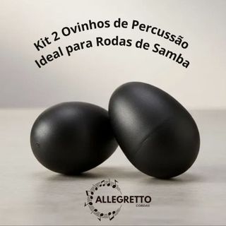 Kit 2 Ovinhos Chocalho Preto – Percussão para Samba, Pagode, Ganza e Ritmos Brasileiros