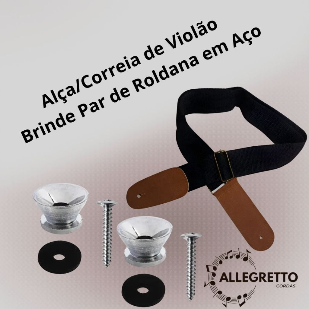 Correia/Alça com Roldana em Aço para Violão, Viola, Guitarra excelente custo benefício