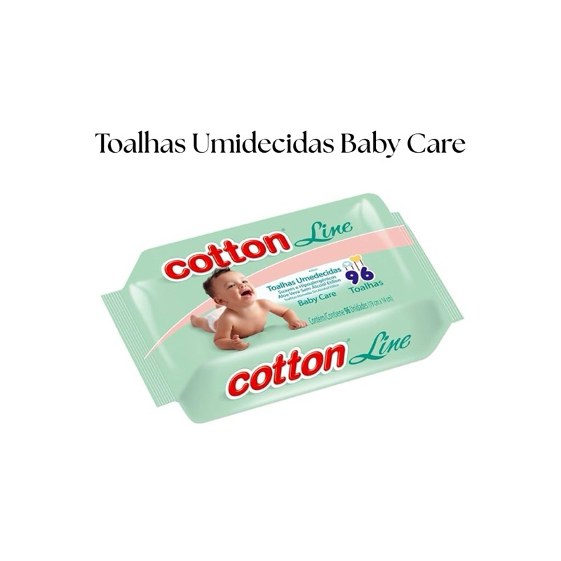 6 Pacotes de Toalhas Umidecidas Baby Care com 96 unidades cada Pacote, Demartologicamente Testada e Sem Álcool.