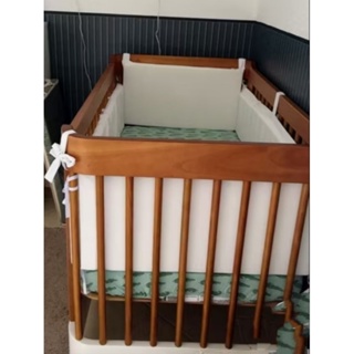 kit 4 peças Protetor de grade ,para berço padrão americano,kit berço, maternidade, menina, menina, antissufocante em Oferta na Shopee