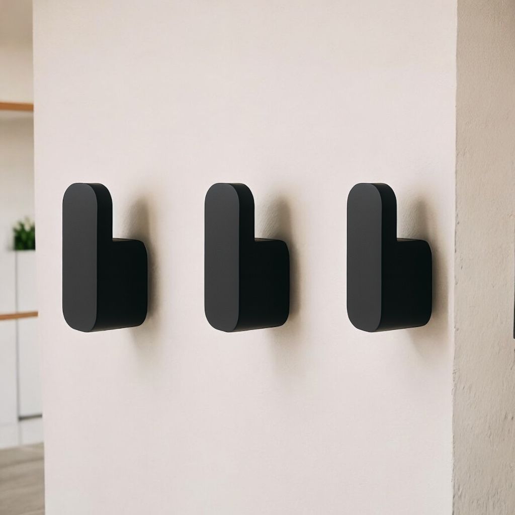 Kit 3 Ganchos de Parede Berna com Fita Dupla Face 3M para Cozinha Quarto e Banheiro Rosa