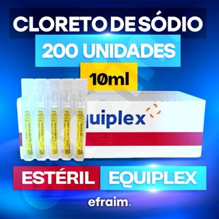 Cloreto de Sódio 0,9% 10ml - Caixa C/ 200 Unidades Equiplex em Oferta na Shopee