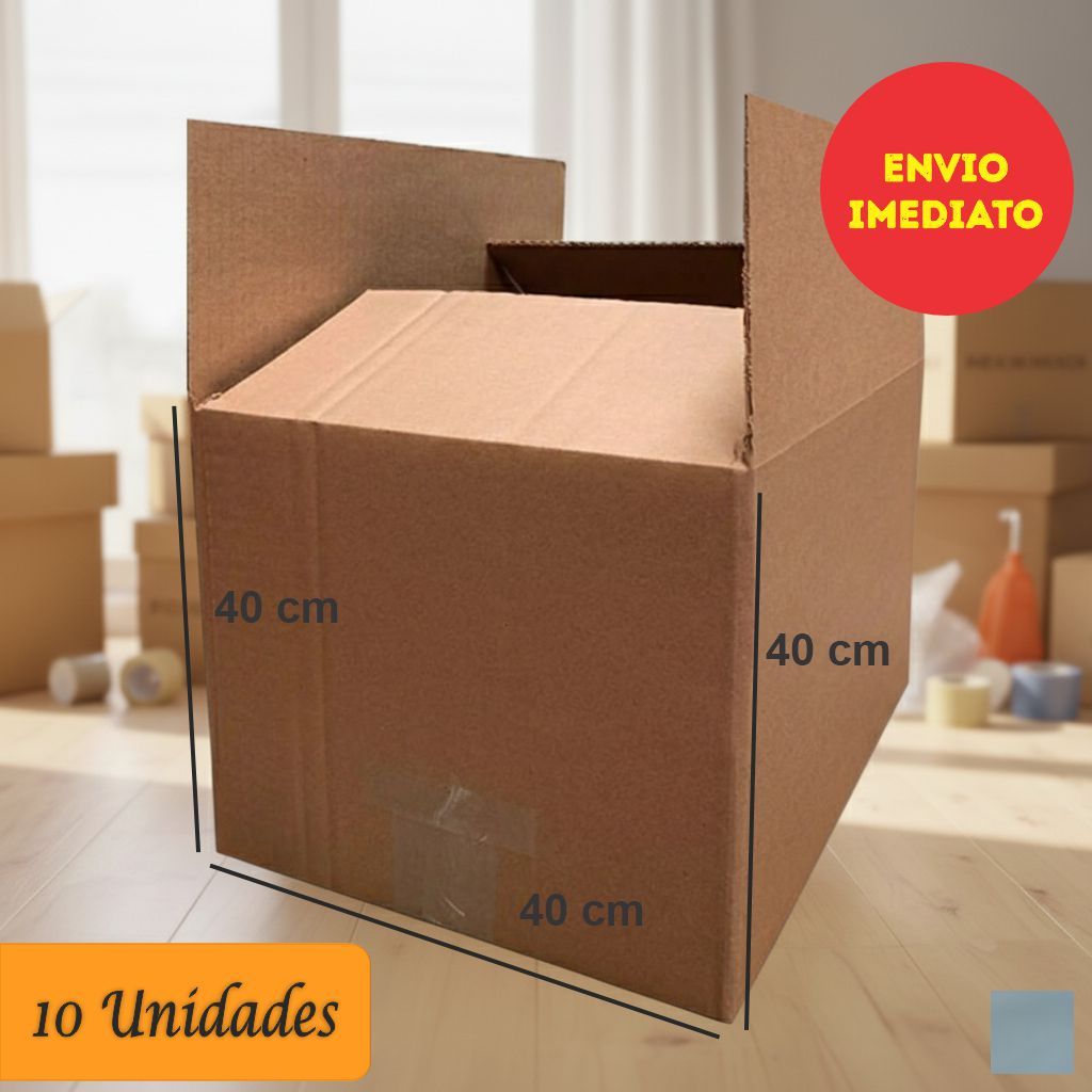 Caixa de Papelão Reforçada GoldPel 40x40x40 p/ Mudança e Envios (Kit 10 Unidades)