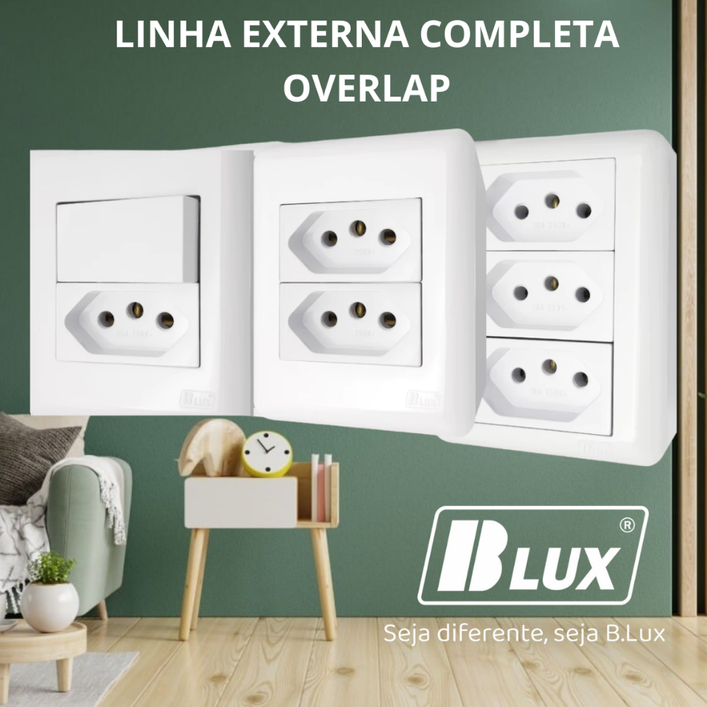 Sistema X Tomada e Interruptores 10A/20A Tomada e Interruptor Externo Modular Luxo