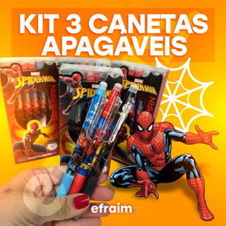Kit 3 Canetas de Gel Apagáve Homem Aranha Marvel Escreve E Apaga em Oferta na Shopee