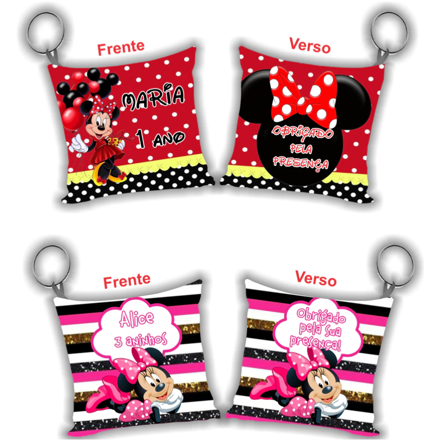 Kit 50 Almochaveiros Chaveiro Minnie Personalizada • Lembrancinha Aniversário / Chá de Bebê / Festa Infantil