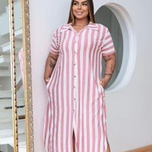 Vestido Feminino Chemise Manga Plus Size Confortável Elegante G1 ao G4