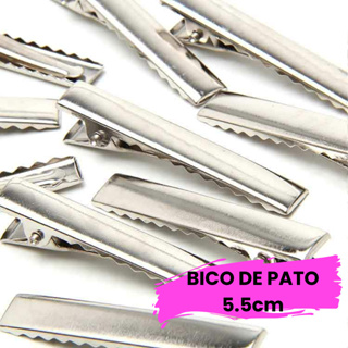 Presilha Bico de Pato 5.5cm Prata 10 unidades para Laços e Artesanato em Geral em Oferta na Shopee