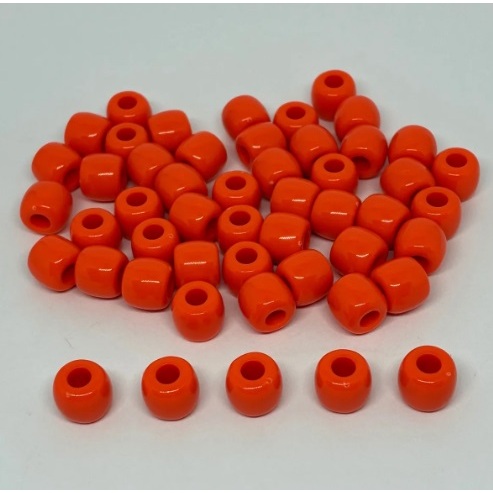 Tererê Entremeio Acrílico 10mm Laranja – Furo Passante | 50 ou 100 Peças para Pulseiras, Colares e Tranças