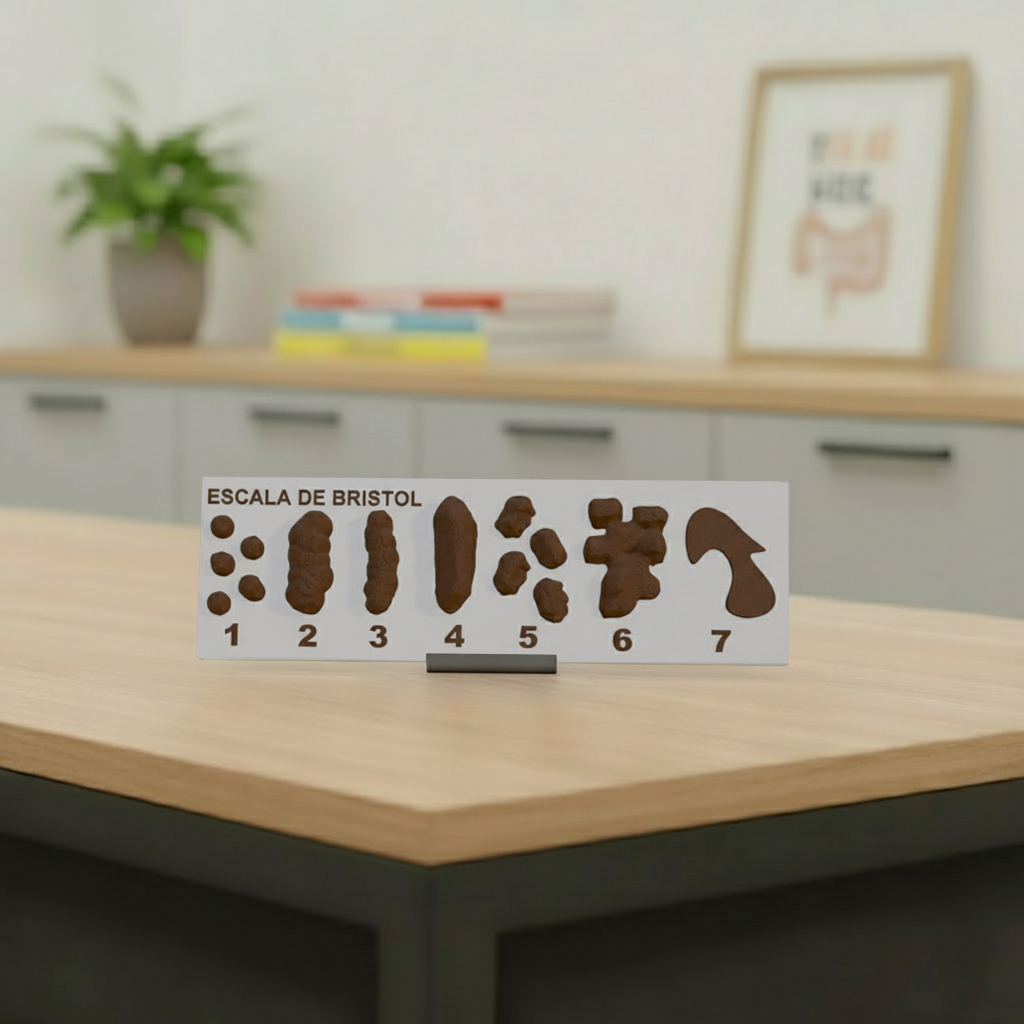 Escala De Bristol 3D com Suporte Tabela Fezes/Cocô com Números