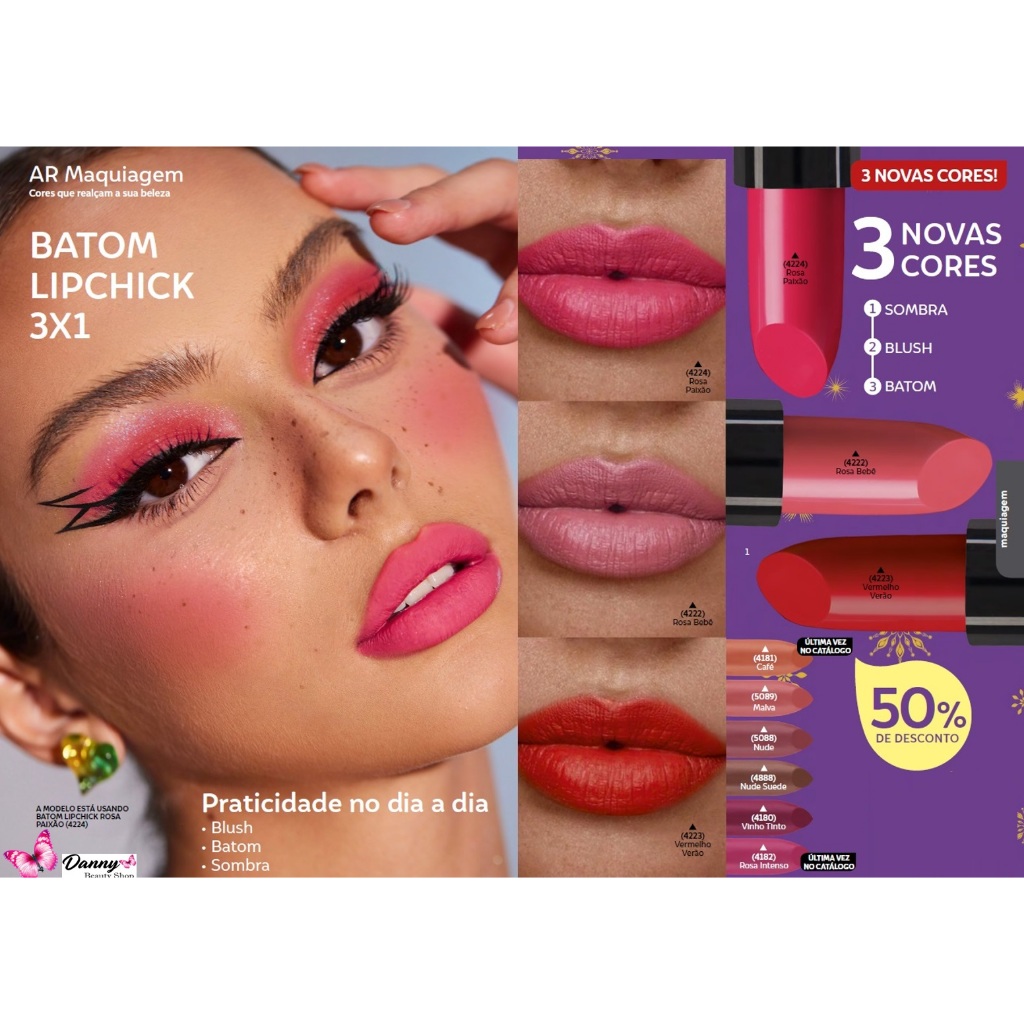 Batom Lipchick 3 Em 1 Matte Longa Duração - Abelha Rainha