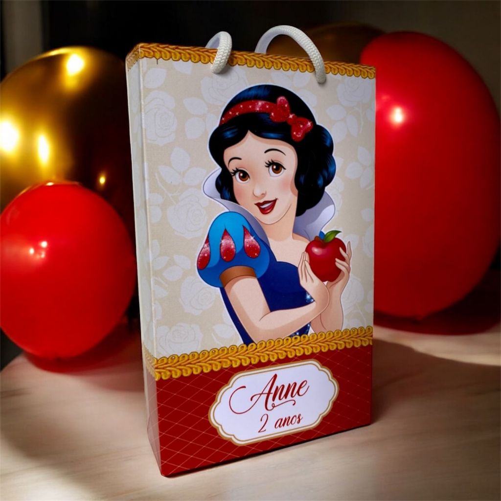 Sacolinha Surpresa Branca de Neve - PEGUE E MONTE - Lembrancinha- Festa Infantil -Sacolinha personalizada branca de neve