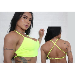 Top Fitness Transado nas Costas Top Academia Casual com Regulagem