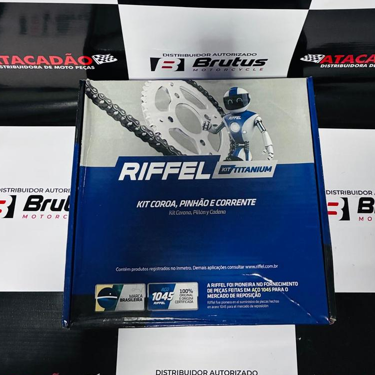 Kit Relação Tração Transmissão para moto Honda CB Twister 250 (2016 a 2022) S/ Retentor Riffel 91182